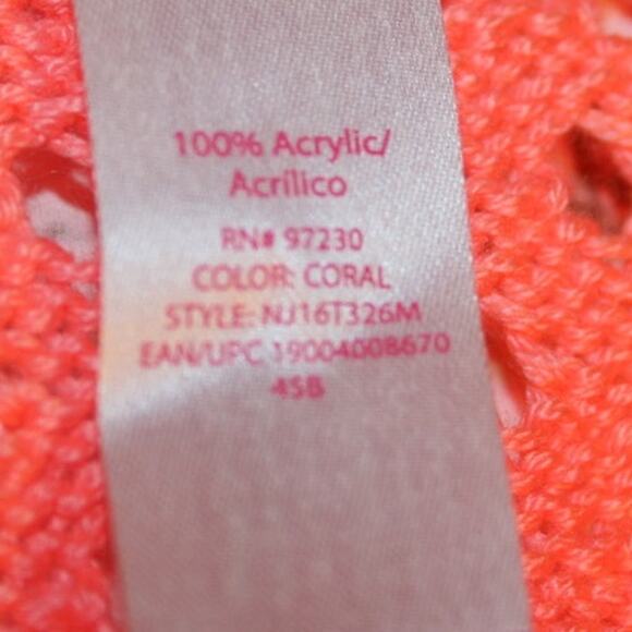 No Boundaries Coral Fringe Hem Poncho Cover-Up Top - Picture 6 of 7